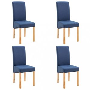 Jídelní židle 4 ks látka / dřevo Dekorhome Modrá
