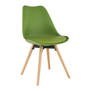 Jídelní židle SEMER NEW dřevo / plast / ekokůže Tempo Kondela Zelená