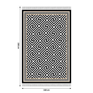 Koberec s třásněmi MOTIVE černobílá / vzor Tempo Kondela 160x230 cm
