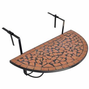 Závěsný mozaikový stolek keramika Dekorhome Cihlová