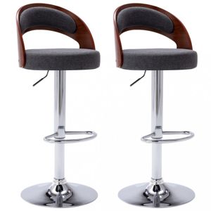 Barové židle 2 ks umělá kůže / dřevo / kov Dekorhome Tmavě šedá