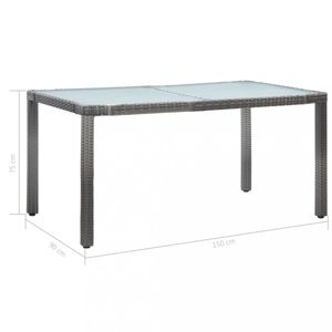 Zahradní stůl šedý polyratan / sklo Dekorhome 150x90x75 cm