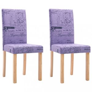 Jídelní židle 2 ks látka / dřevo Dekorhome Fialová