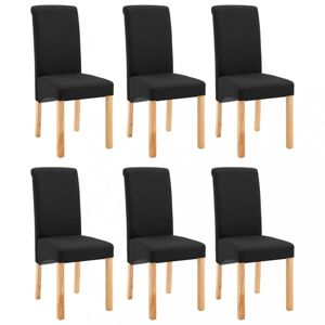 Jídelní židle 6 ks látka / dřevo Dekorhome Černá