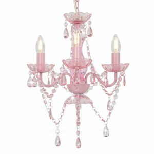 Závěsná lampa lustr 3 x E14 Dekorhome Růžová