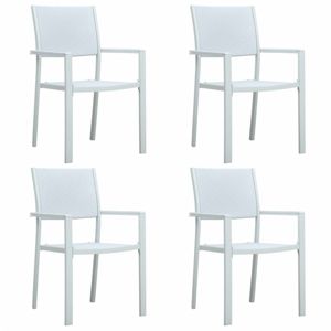 Zahradní židle 4 ks plast / ocel Dekorhome Bílá