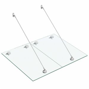 Vchodová stříška bezpečnostní sklo VSG / nerezová ocel Dekorhome 120x90 cm