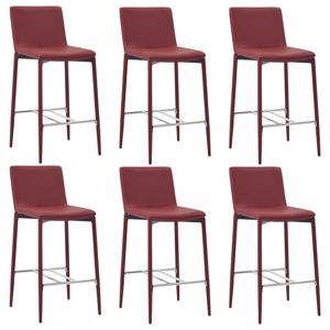 Barové židle 6ks umělá kůže / kov Dekorhome Vínová
