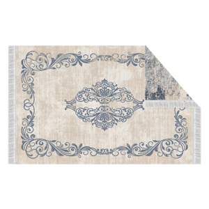 Oboustranný koberec s třásněmi GAZAN vzor / modrá Tempo Kondela