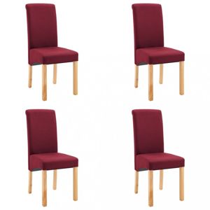Jídelní židle 4 ks látka / dřevo Dekorhome Červená