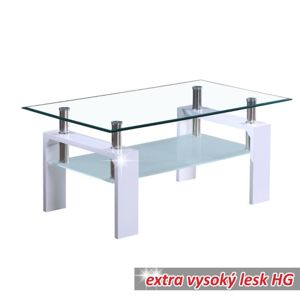 Konferenční stolek LIBOR NEW sklo / bílá Tempo Kondela