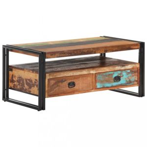 Konferenční stolek dřevo / ocel Dekorhome Recyklované dřevo
