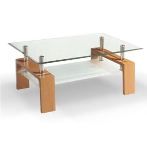 Konferenční stolek LIBOR NEW sklo / buk Tempo Kondela