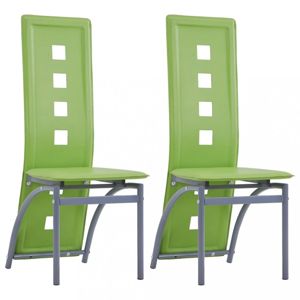 Jídelní židle 2 ks umělá kůže Dekorhome Zelená