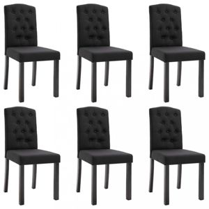 Jídelní židle 6 ks látka / kaučukovník Dekorhome Černá