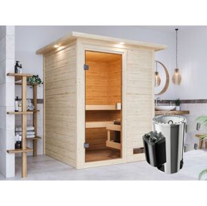 Interiérová finská sauna 145 cm s kamny 3,6 kWc Dekorhome