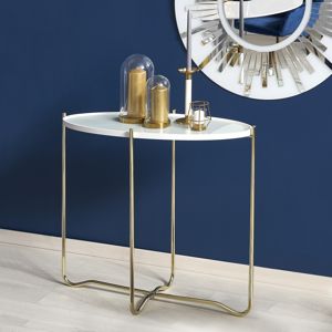 Konzolový stolek KN2 bílá / zlatá Halmar