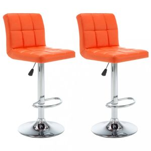 Barové židle 2 ks umělá kůže / kov Dekorhome Oranžová