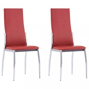 Jídelní židle 2 ks umělá kůže Dekorhome Červená
