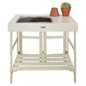 Zahradní stolek pro výsadbu rostlin bílá Dekorhome