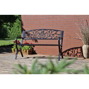 Zahradní lavička s patinou ocel / litina