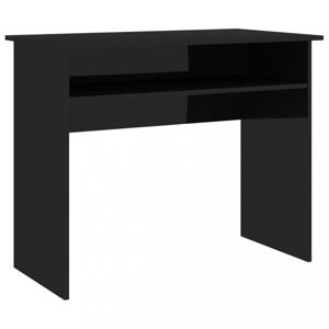 Psací stůl s policí 90x50 cm Dekorhome Černá lesk