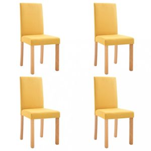 Jídelní židle 4 ks látka / kaučukovník Dekorhome Žlutá