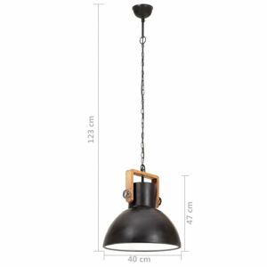 Závěsná lampa černá / mangovník Dekorhome 40 cm