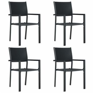 Zahradní židle 4 ks plast / ocel Dekorhome Černá