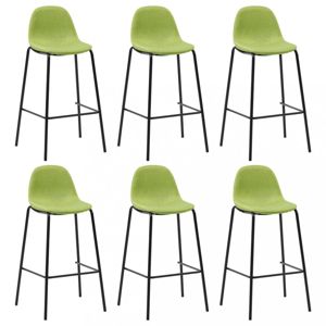 Barové židle 6ks textil / kov Dekorhome Zelená