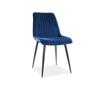 Jídelní židle KIM VELVET Signal Tmavě modrá