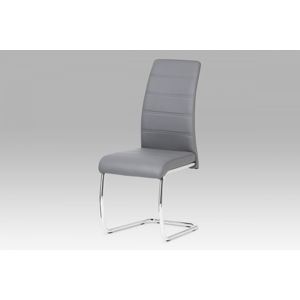 Jídelní židle DCL-407 GREY chrom / koženka šedá Autronic
