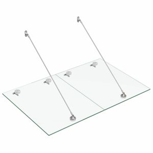 Vchodová stříška bezpečnostní sklo VSG / nerezová ocel Dekorhome 150 x 90 cm