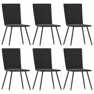 Jídelní židle 6 ks samet / kov Dekorhome Černá