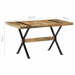 Jídelní stůl dřevo / ocel Dekorhome 140x70x76 cm