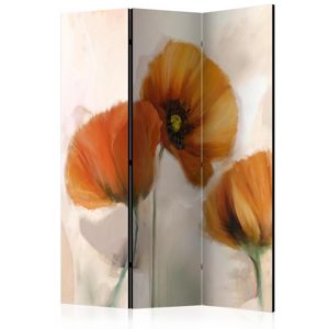 Paraván poppies - vintage Dekorhome 135x172 cm (3-dílný)