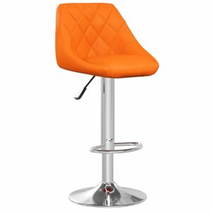Barová židle 2 ks umělá kůže / chrom Dekorhome Oranžová