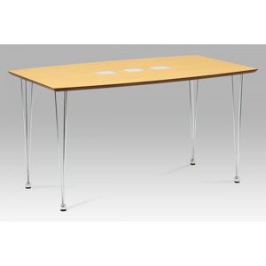 Jídelní stůl 135x80 cm, chrom / dýha natural (WD-5837-2) WD-5909 NAT Autronic