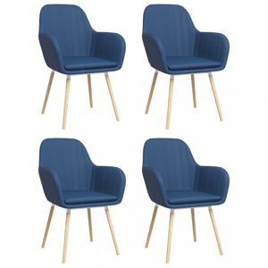 Jídelní židle 4 ks látka / bukové dřevo Dekorhome Modrá