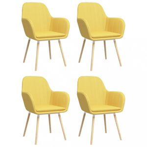 Jídelní židle 4 ks látka / bukové dřevo Dekorhome Žlutá