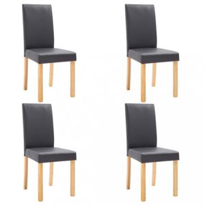 Jídelní židle 4 ks umělá kůže / dřevo Dekorhome Tmavě šedá