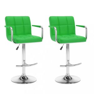 Barové židle 2 ks umělá kůže / kov Dekorhome Zelená