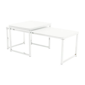 Konferenční stolek 2ks MAGNO TYP 2 bílá mat / chrom Tempo Kondela