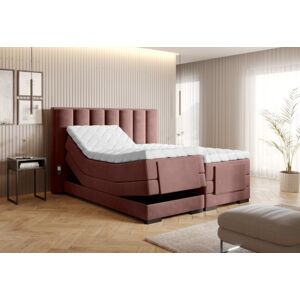 Elektrická polohovací boxspringová postel VERONA Eltap Lukso 24 - růžová