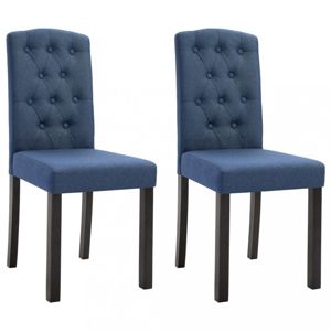 Jídelní židle 2 ks látka / kaučukovník Dekorhome Modrá