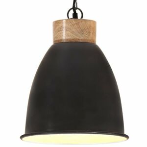 Závěsná lampa černá / mangovníkové dřevo Dekorhome 23 cm