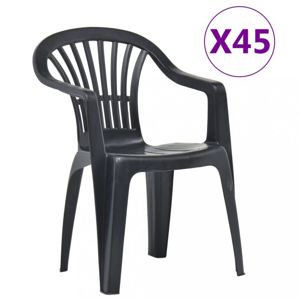 Stohovatelné zahradní židle 45 ks plast Dekorhome Antracit