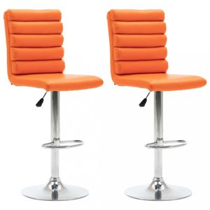 Barové židle 2 ks umělá kůže / chrom Dekorhome Oranžová