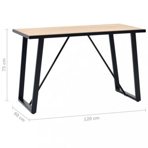 Jídelní stůl dub / černá Dekorhome 120x60x75 cm