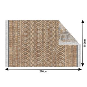 Oboustranný koberec s třásněmi MADALA vzor / hnědá Tempo Kondela 180x270 cm